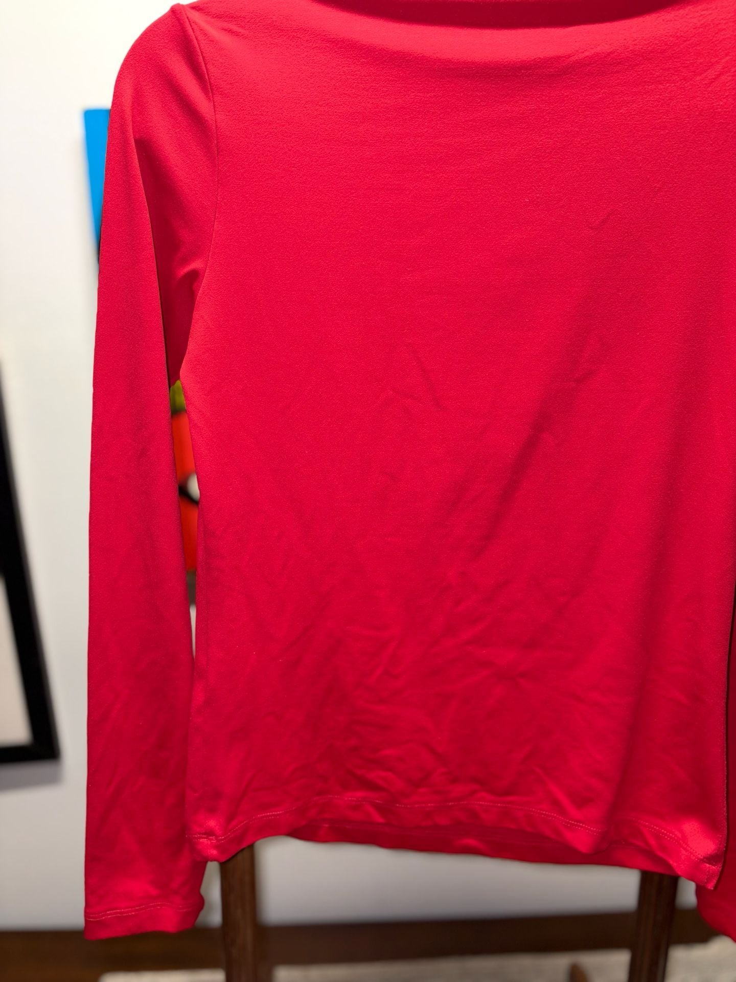 Calvin Klein Jeans Mock Neck Size S Red Long Sleeve Top 9