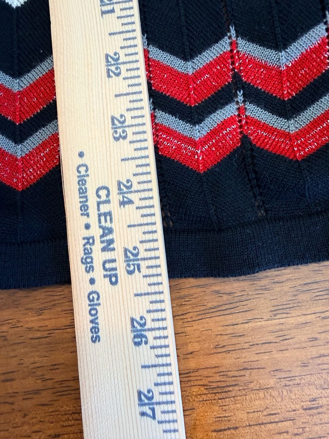 Cato Woman Cardigan Sweater Size 22/24W Black White Red Chevron Print 9