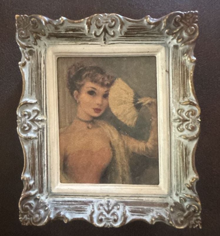John Strevens Victorian Lady Framed Print 4x5 Ornate Gold Frame 1
