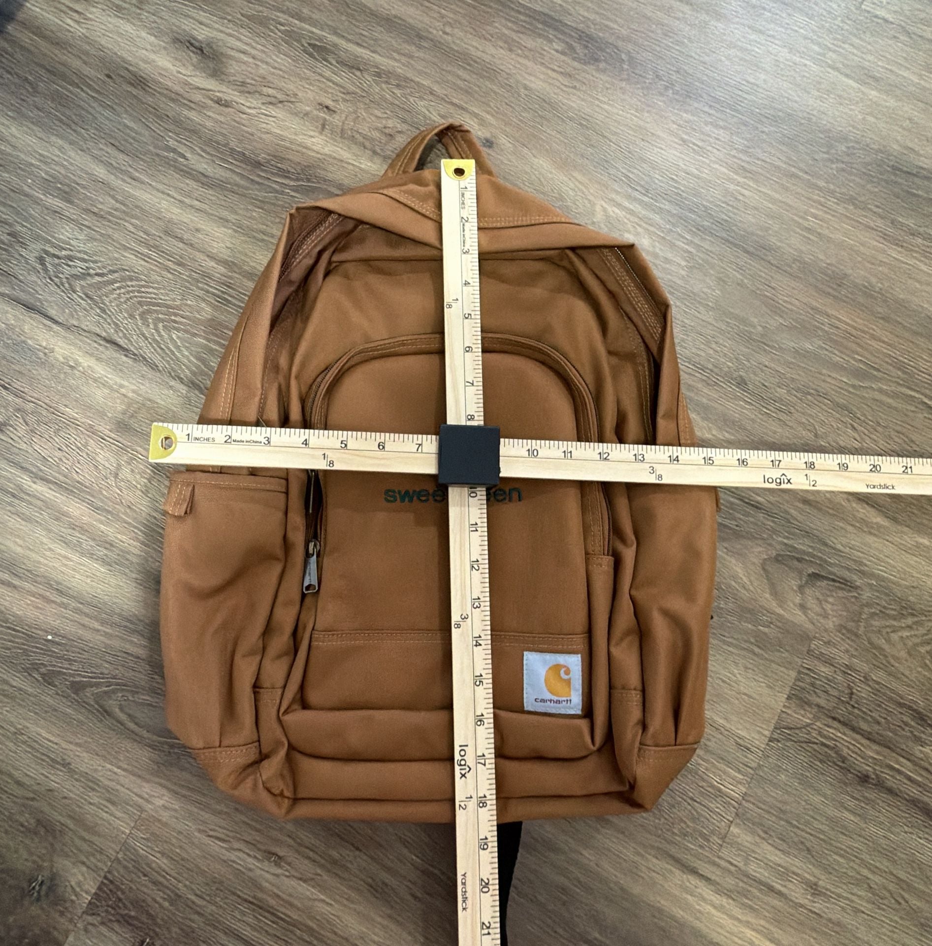 Carhartt Classic Laptop Backpack Brown Sweetgreen Logo 6