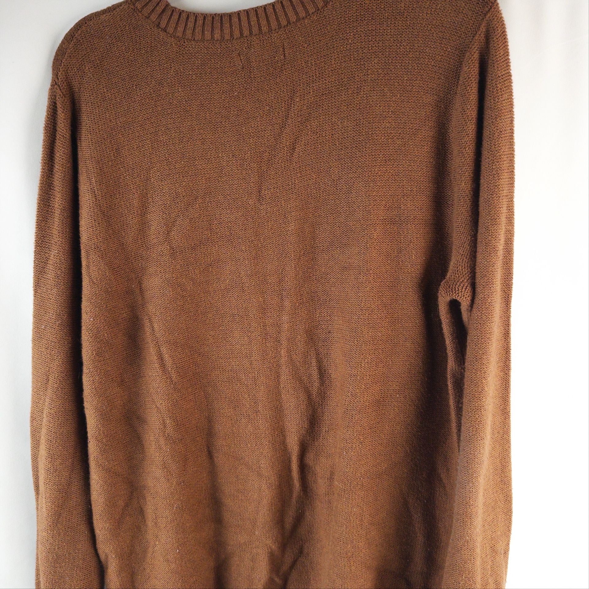 Croft & Barrow Cable Knit Crewneck Sweater Size XL Brown 6