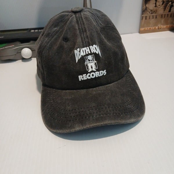 Death Row Records Baseball Cap Black Vintage Washed Denim Dad Hat