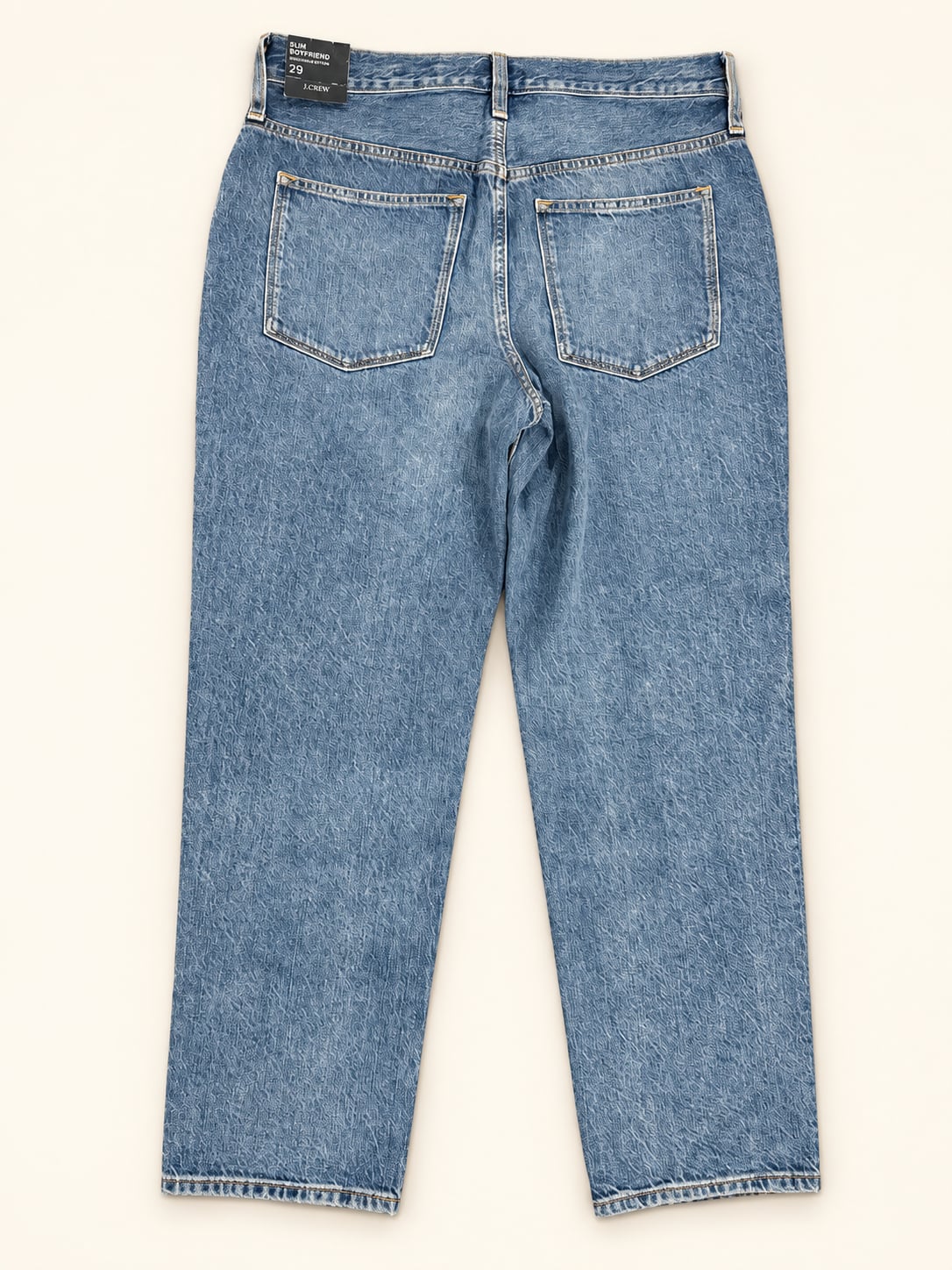 J.Crew Premium Edition Slim Boyfriend Patchwork Jeans 29 Blue Button Fly Boho 4