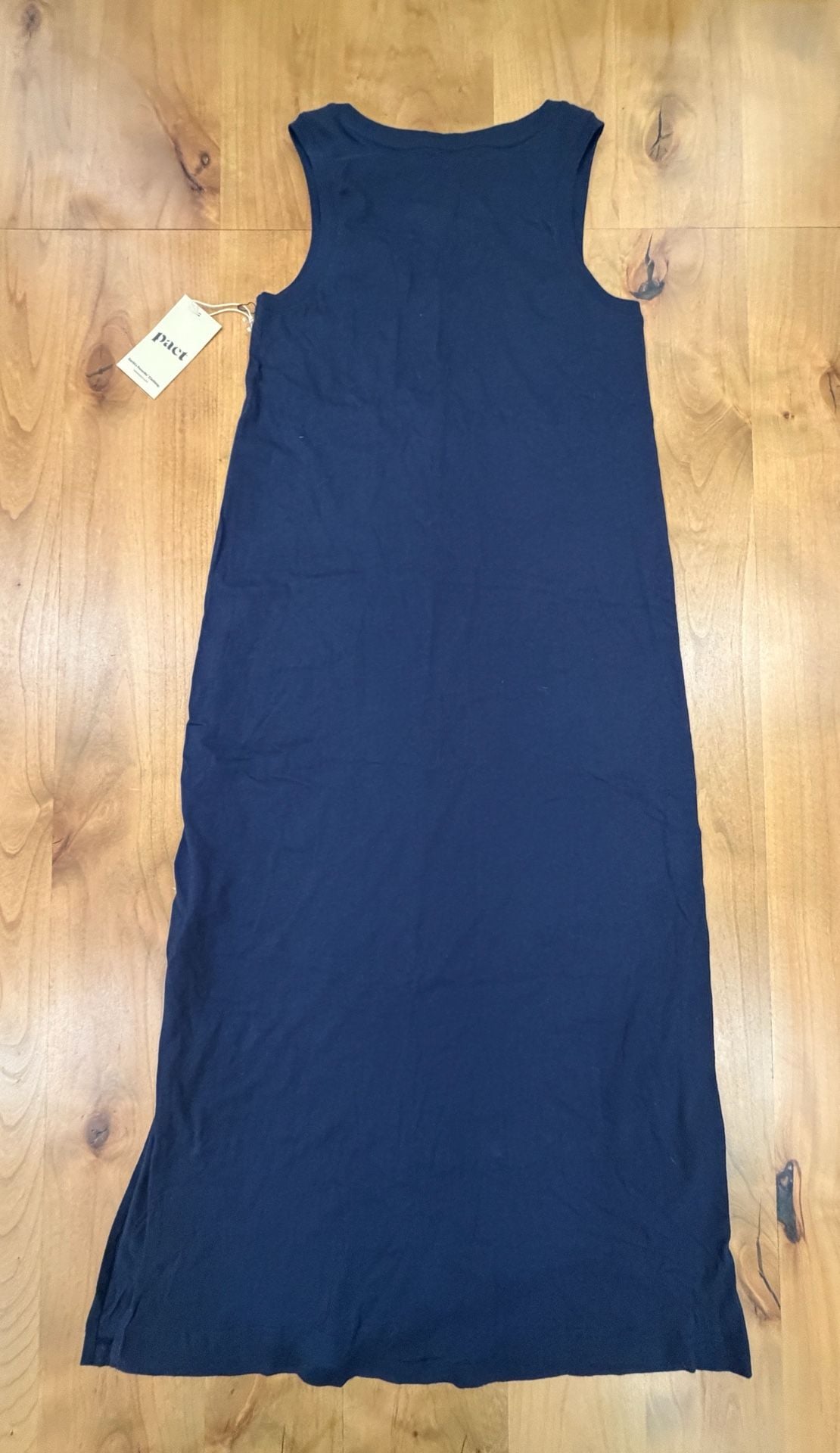 Pact Organic Cotton Tank Maxi Dress Size XS Blue 5