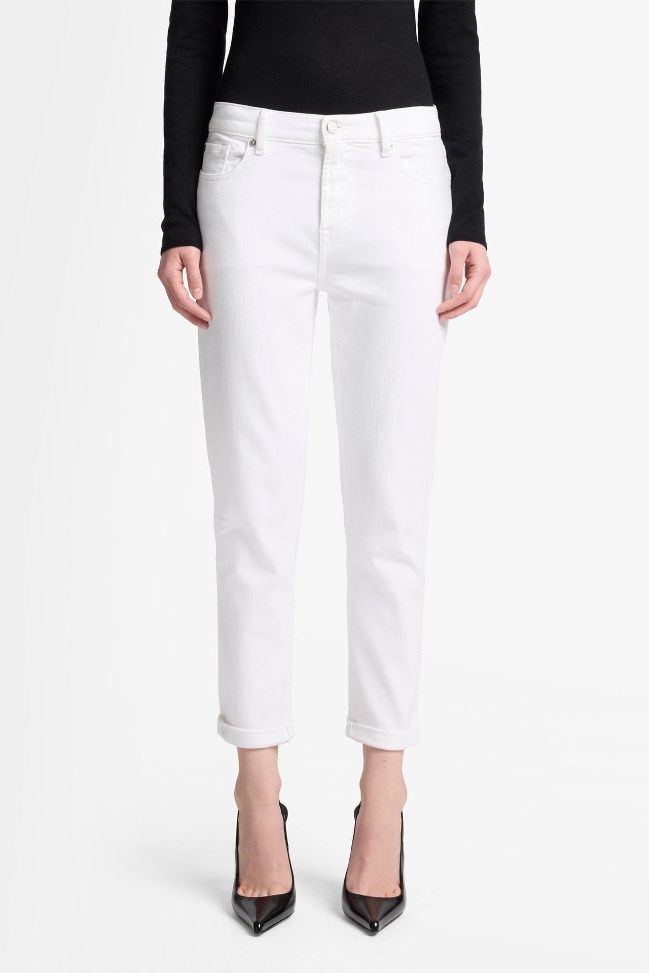 7 For All Mankind Josefina White Jeans Size 28 3