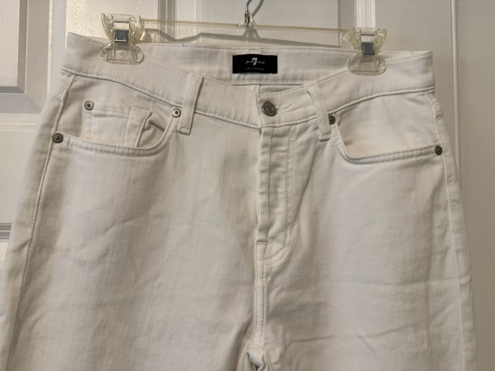 7 For All Mankind Josefina White Jeans Size 28 6