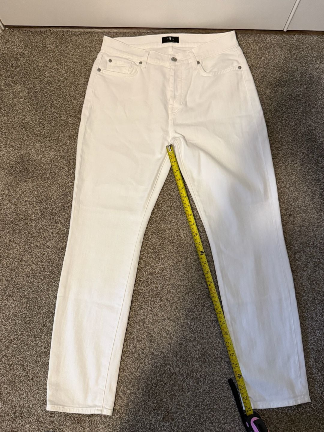 7 For All Mankind Josefina White Jeans Size 28 11