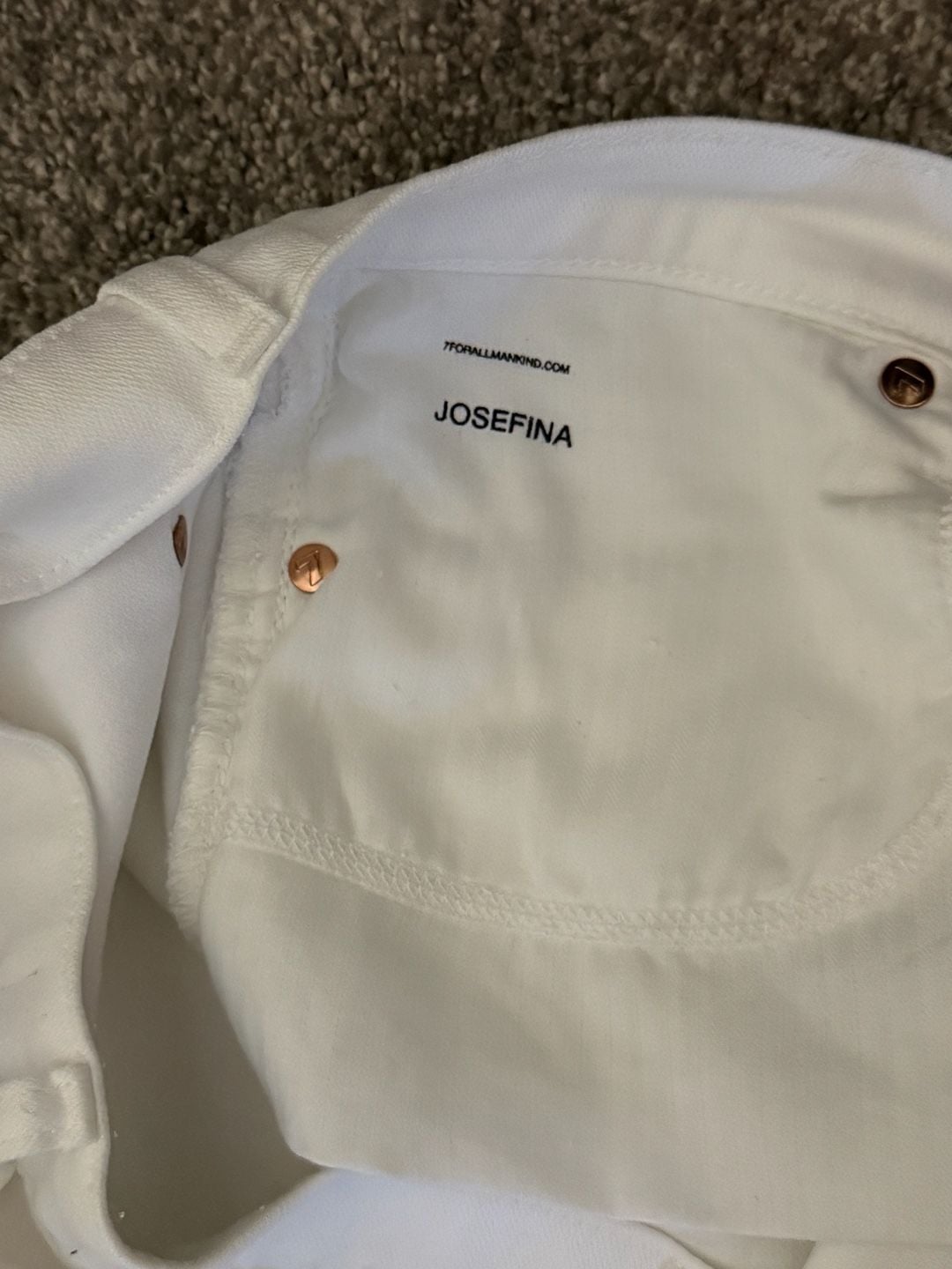 7 For All Mankind Josefina White Jeans Size 28 16