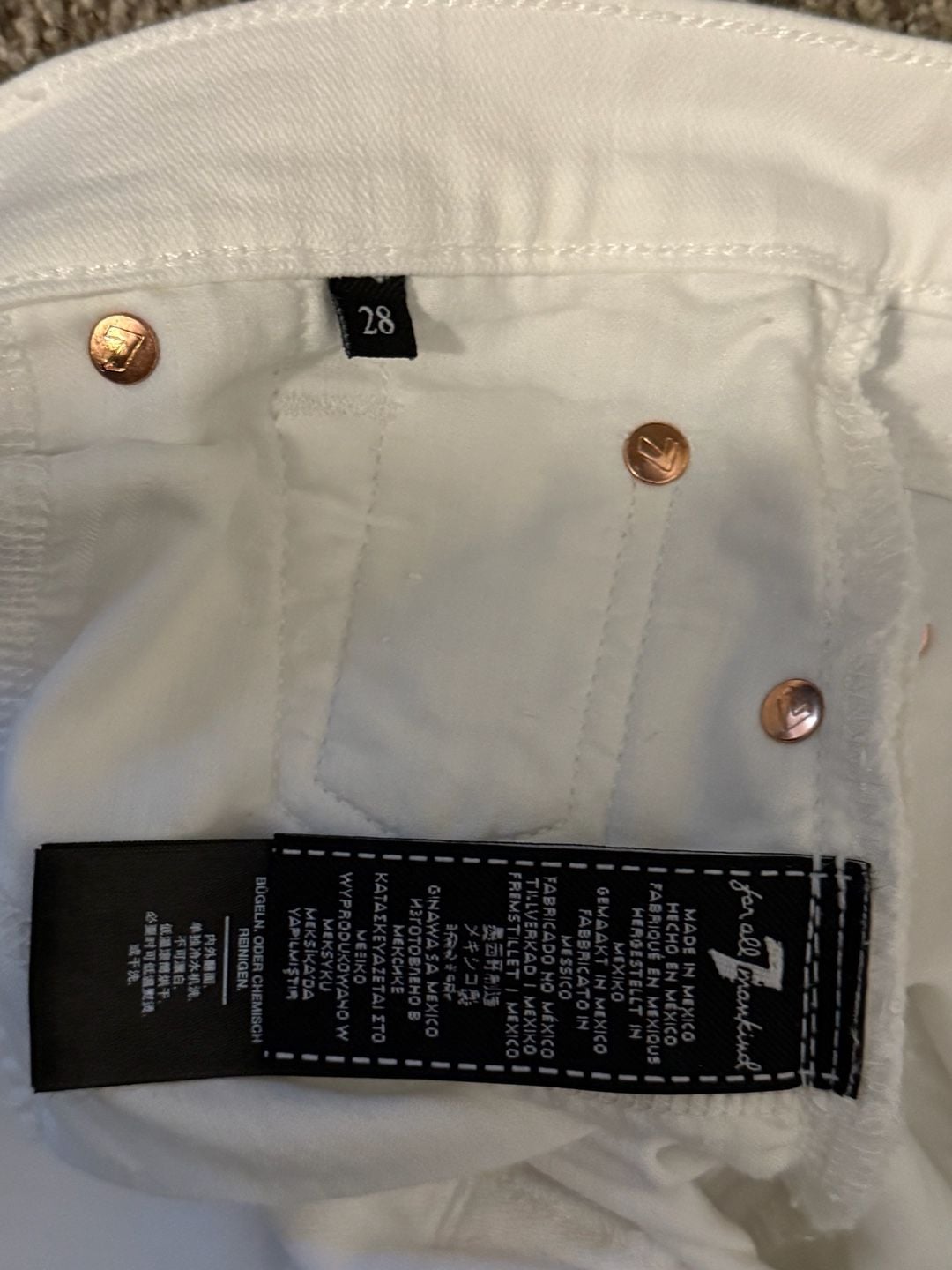 7 For All Mankind Josefina White Jeans Size 28 17