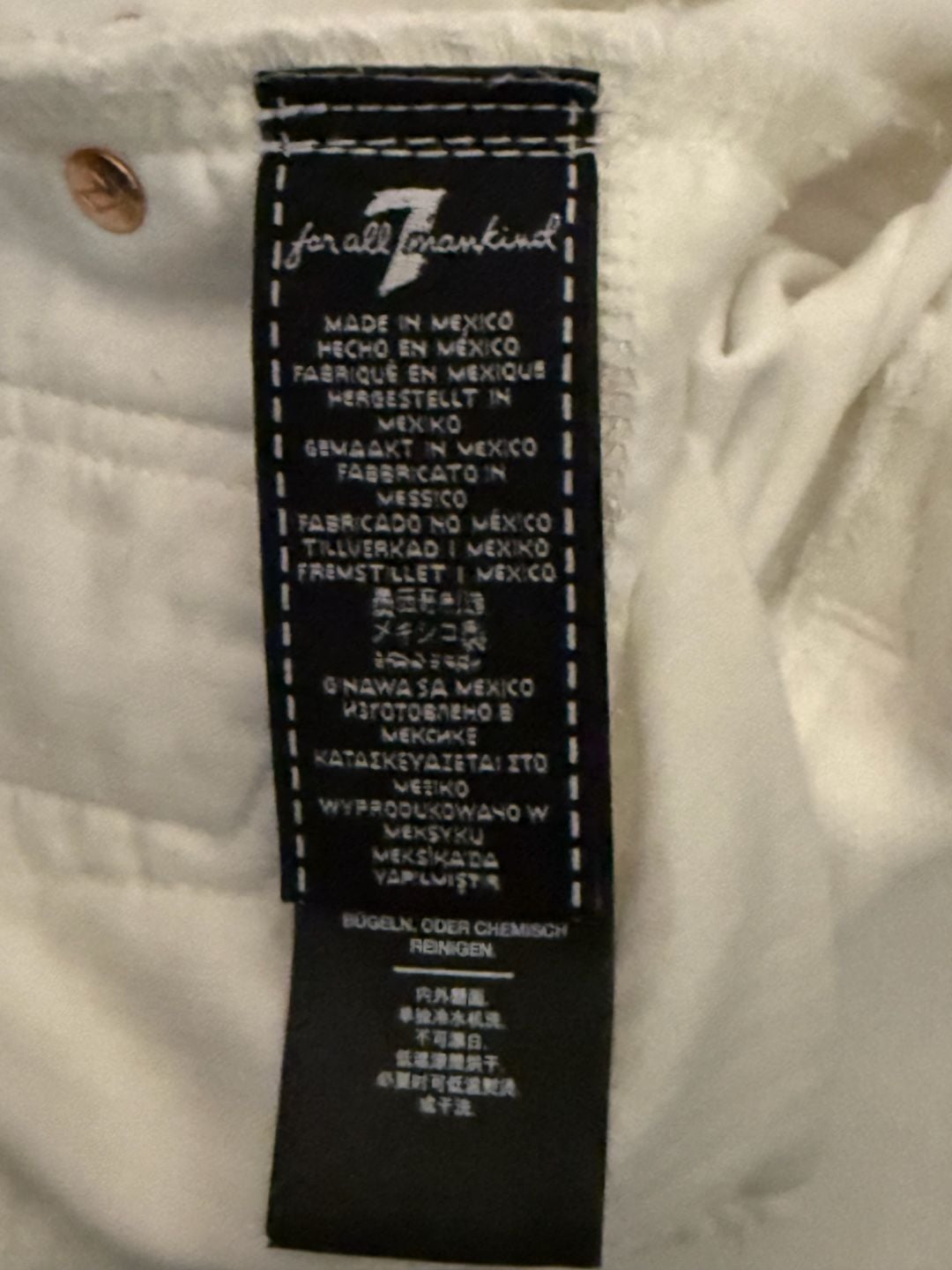 7 For All Mankind Josefina White Jeans Size 28 18