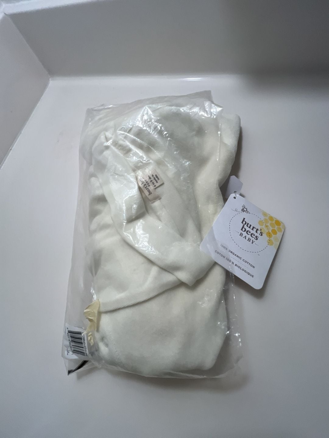 Burt's Bees Baby Kimono Robe Size 6-9 Mo Ivory Organic Cotton 4