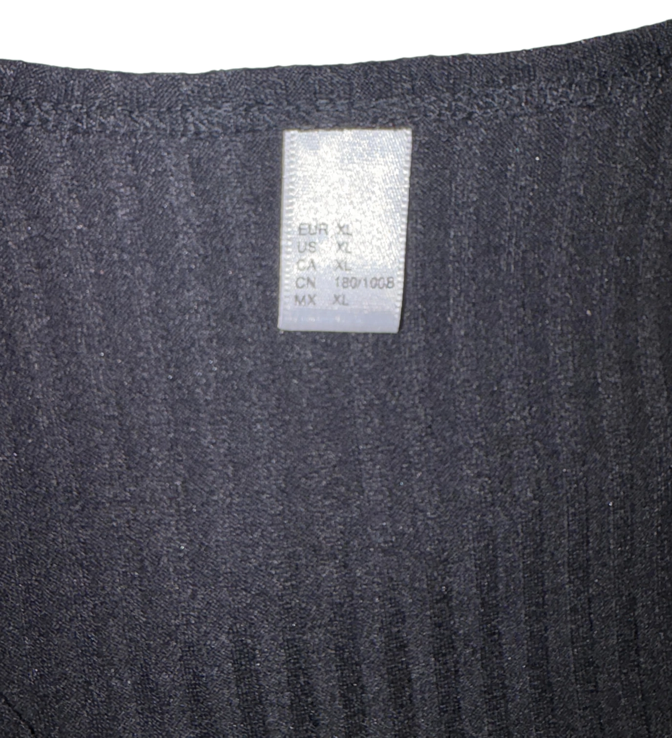 H&M Ribbed Tie-Front Crop Top Size XL Black 3