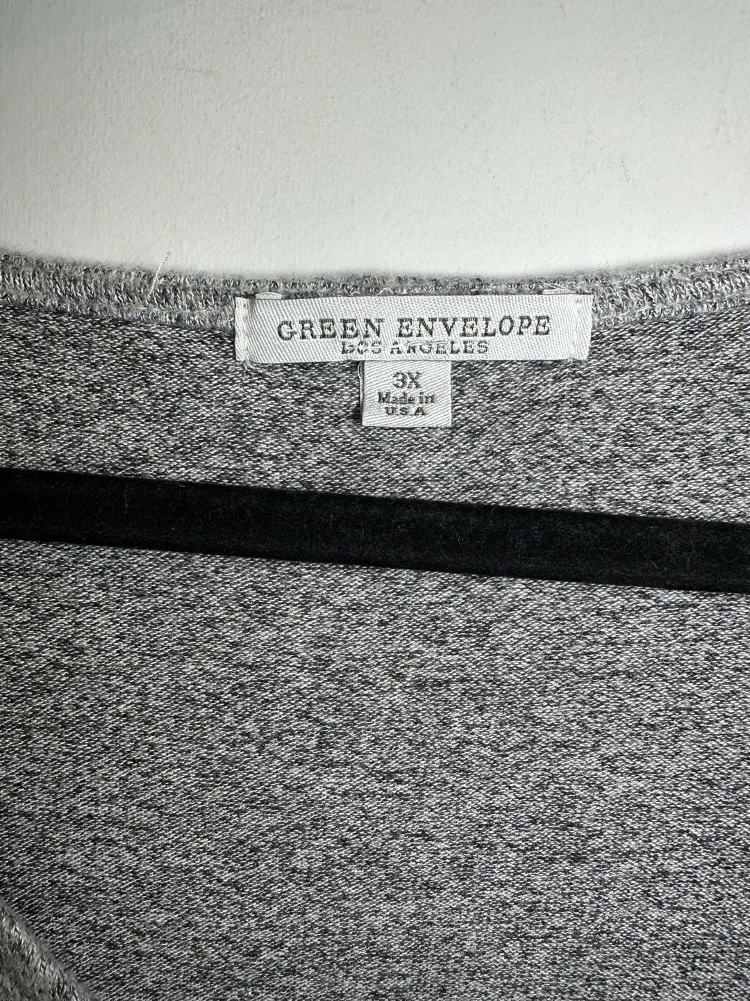 Green Envelope V-Neck Zip Top Size 3X Gray Marled Tunic Sweater 3