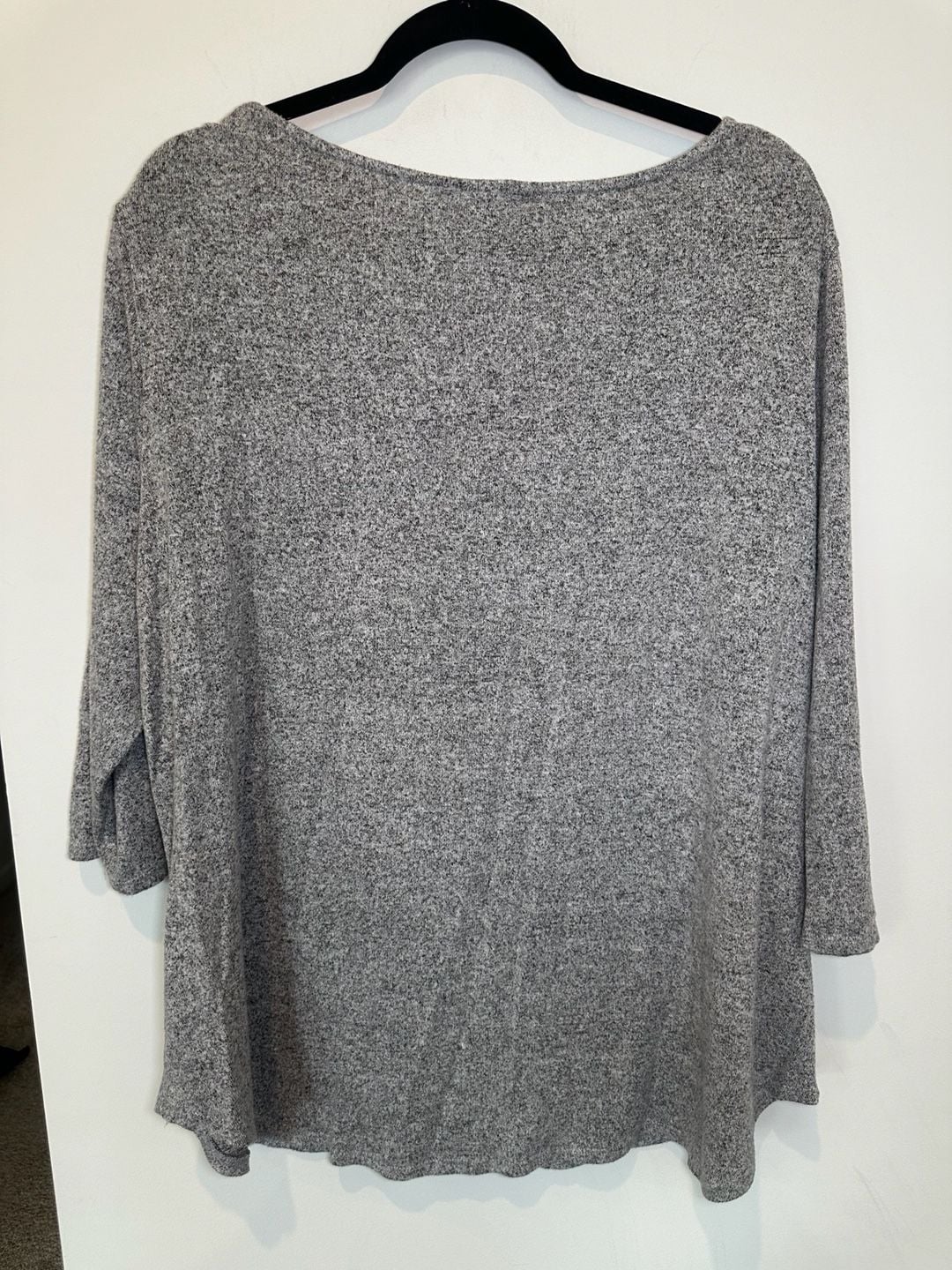 Green Envelope V-Neck Zip Top Size 3X Gray Marled Tunic Sweater 5