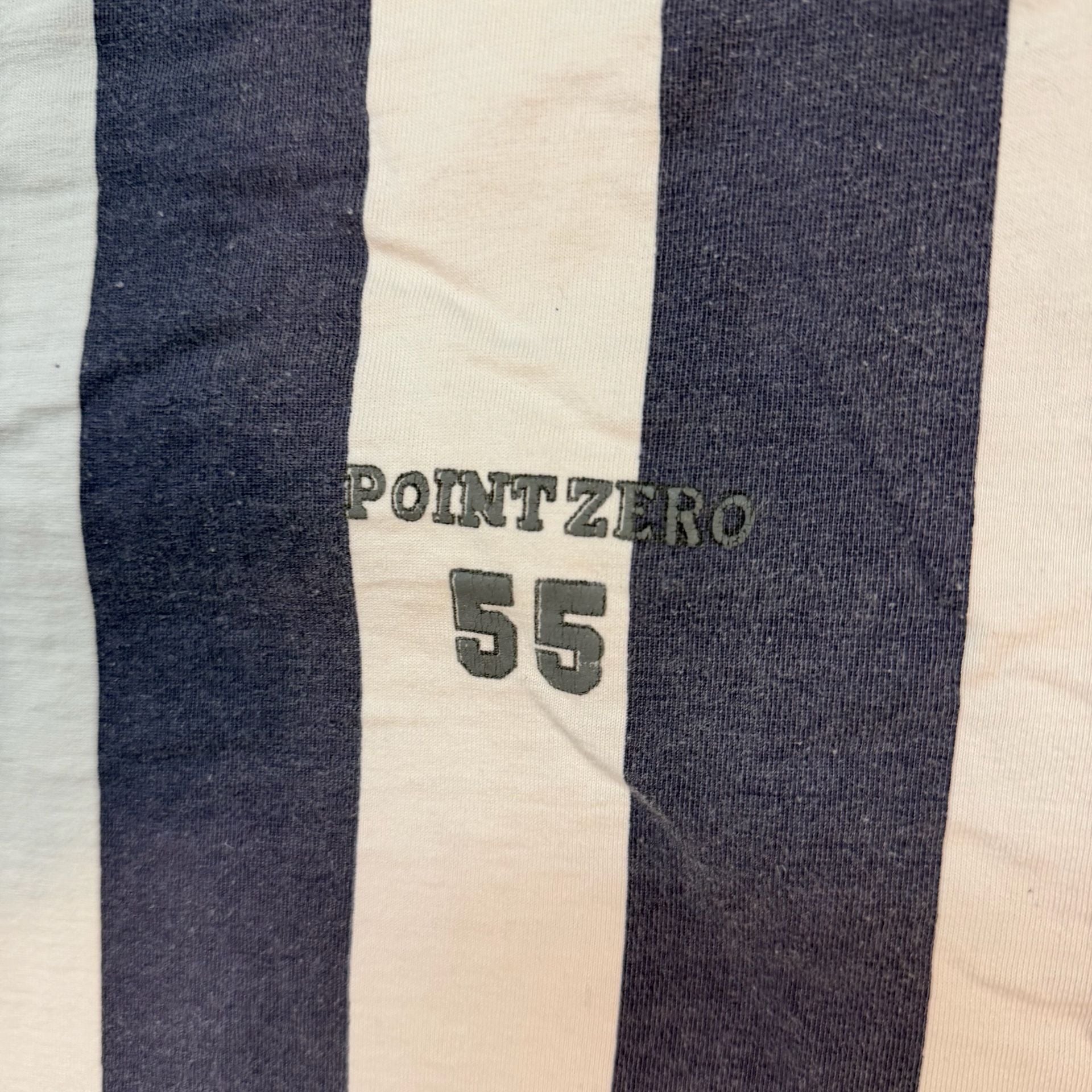 Point Zero Vintage 90s Striped Henley Shirt Blue White 55 4