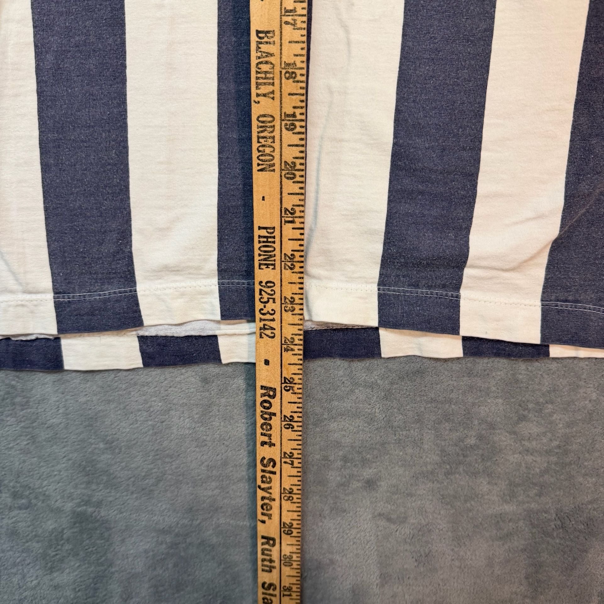 Point Zero Vintage 90s Striped Henley Shirt Blue White 55 6