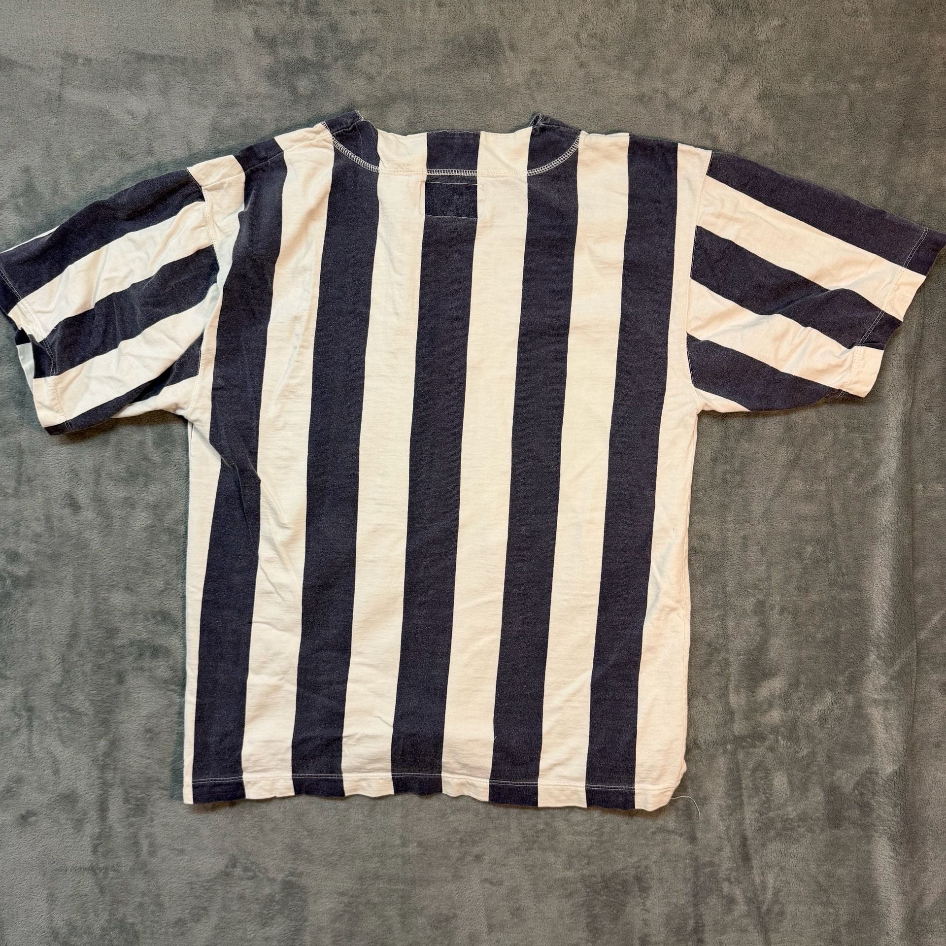 Point Zero Vintage 90s Striped Henley Shirt Blue White 55 8