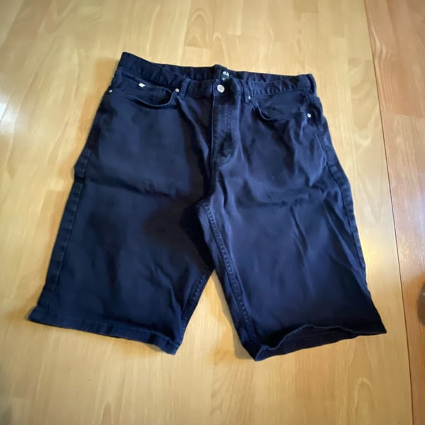 H&M Denim Shorts Size 34 Black Cotton Casual