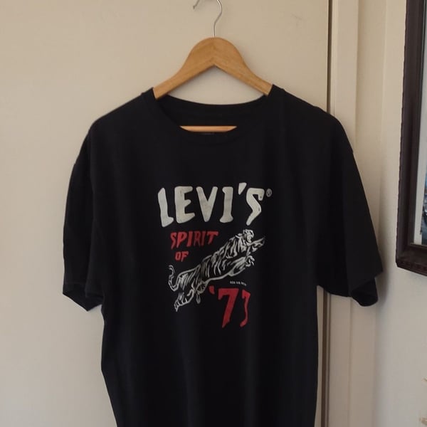 Levi's Spirit of 73 Graphic T-Shirt Size 2XL Black Cotton