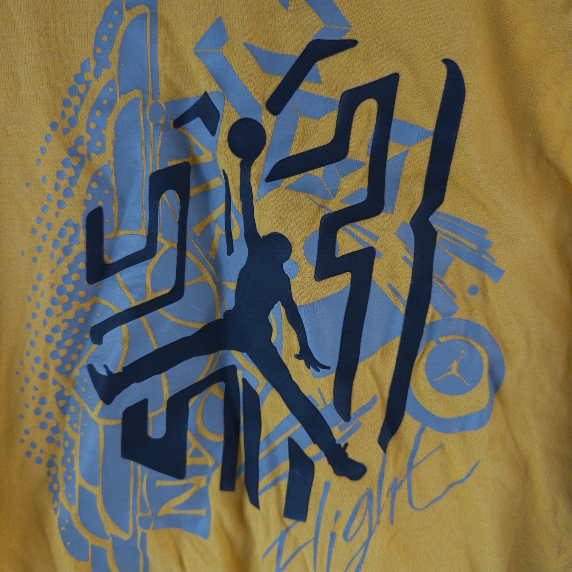 Jordan Flight Long Sleeve Graphic Tee Size M (12-14) Yellow White 3