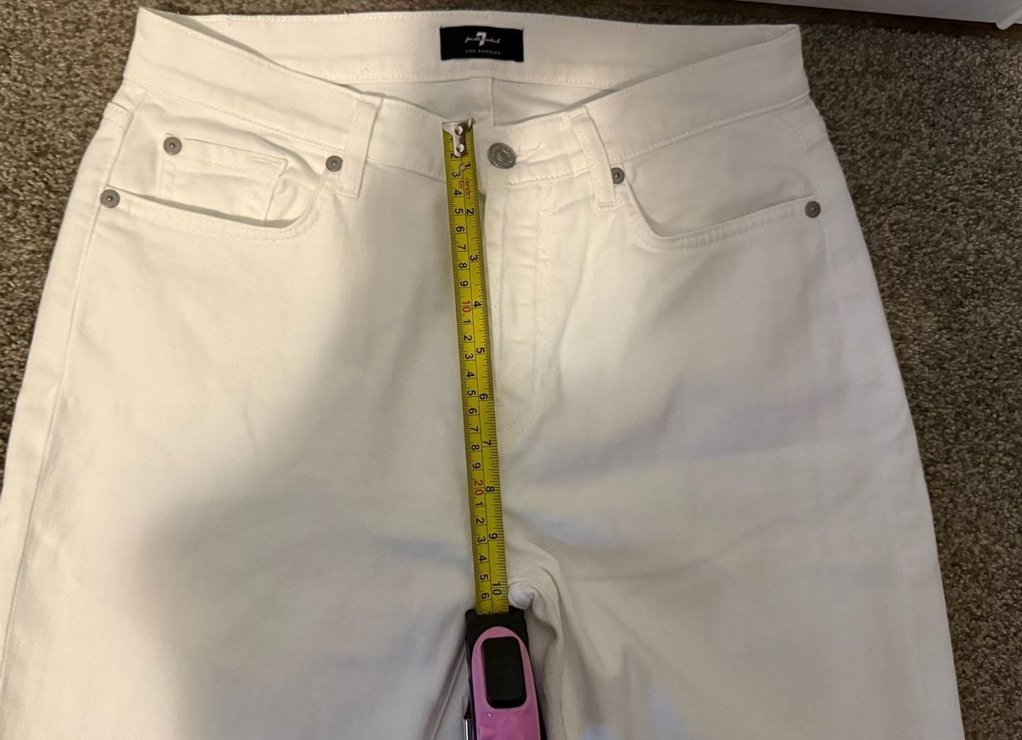 7 For All Mankind Josefina White Jeans Size 28 12