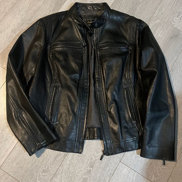 Bernardo Leather Moto Jacket Size 1X Black Genuine Leather