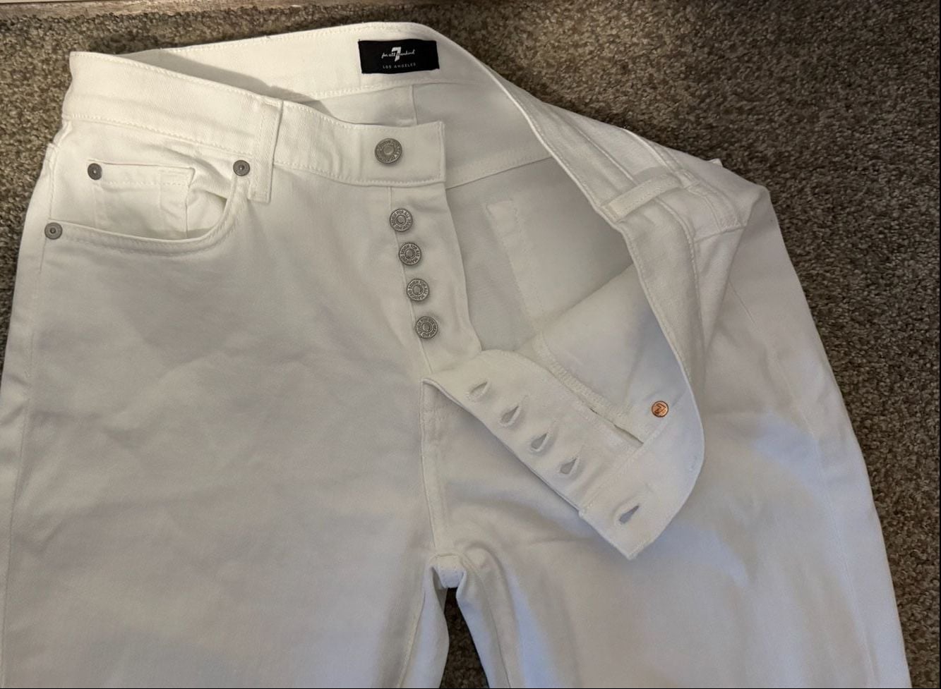 7 For All Mankind Josefina White Jeans Size 28 15
