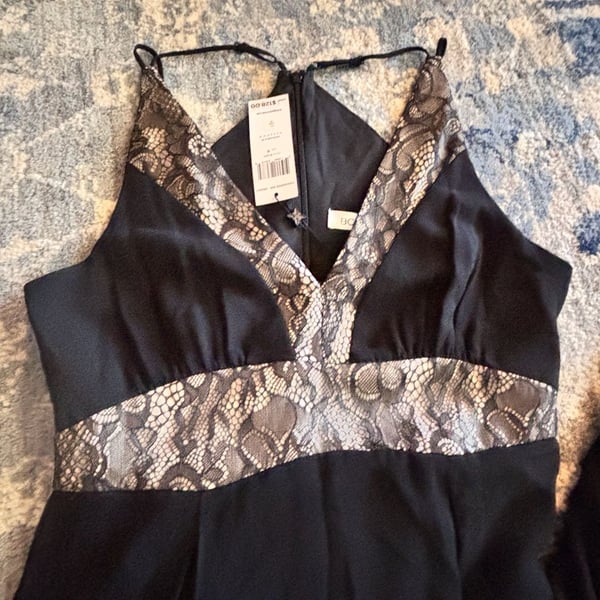 BCBGGeneration Maxi Dress Size 4 Black Lace Trim