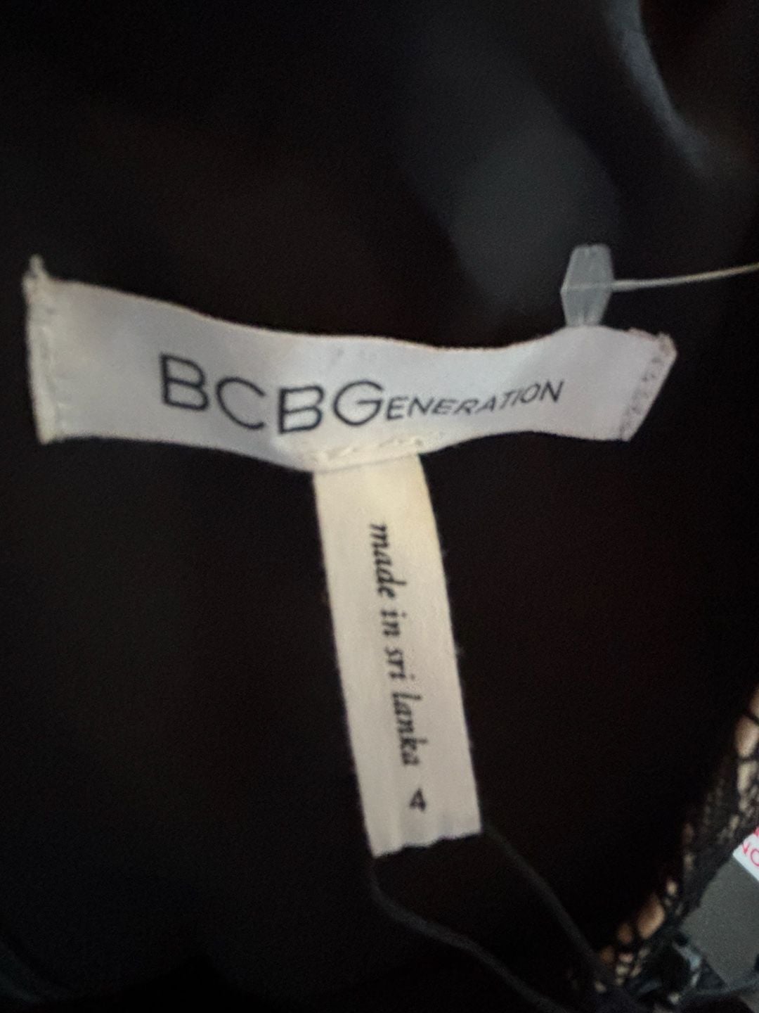 BCBGGeneration Maxi Dress Size 4 Black Lace Trim 6