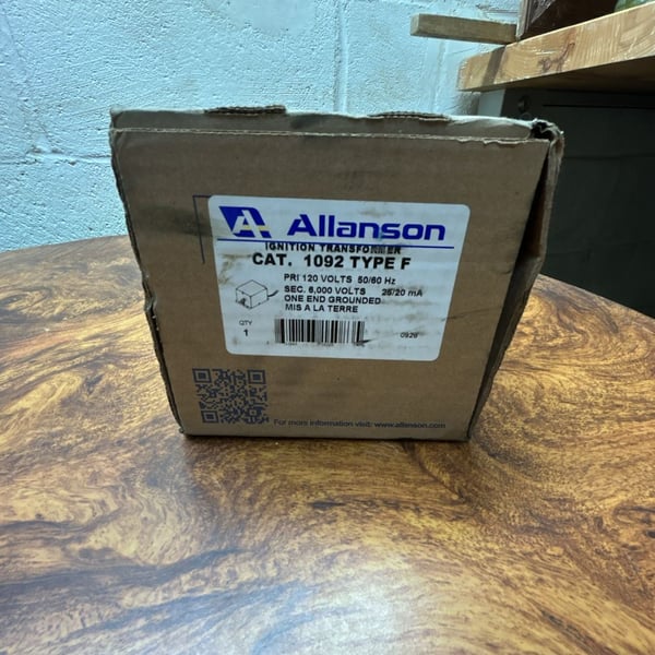 Allanson Ignition Transformer Cat. 1092 Type F