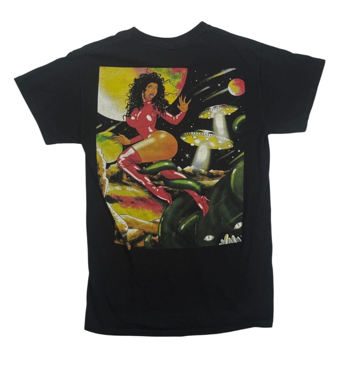 Nicki Minaj Graphic T-Shirt Size S Black Red UFO Sci-Fi 3
