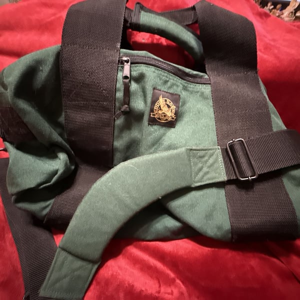 Eddie Bauer Vintage Duffle Bag Green Canvas Gym Travel