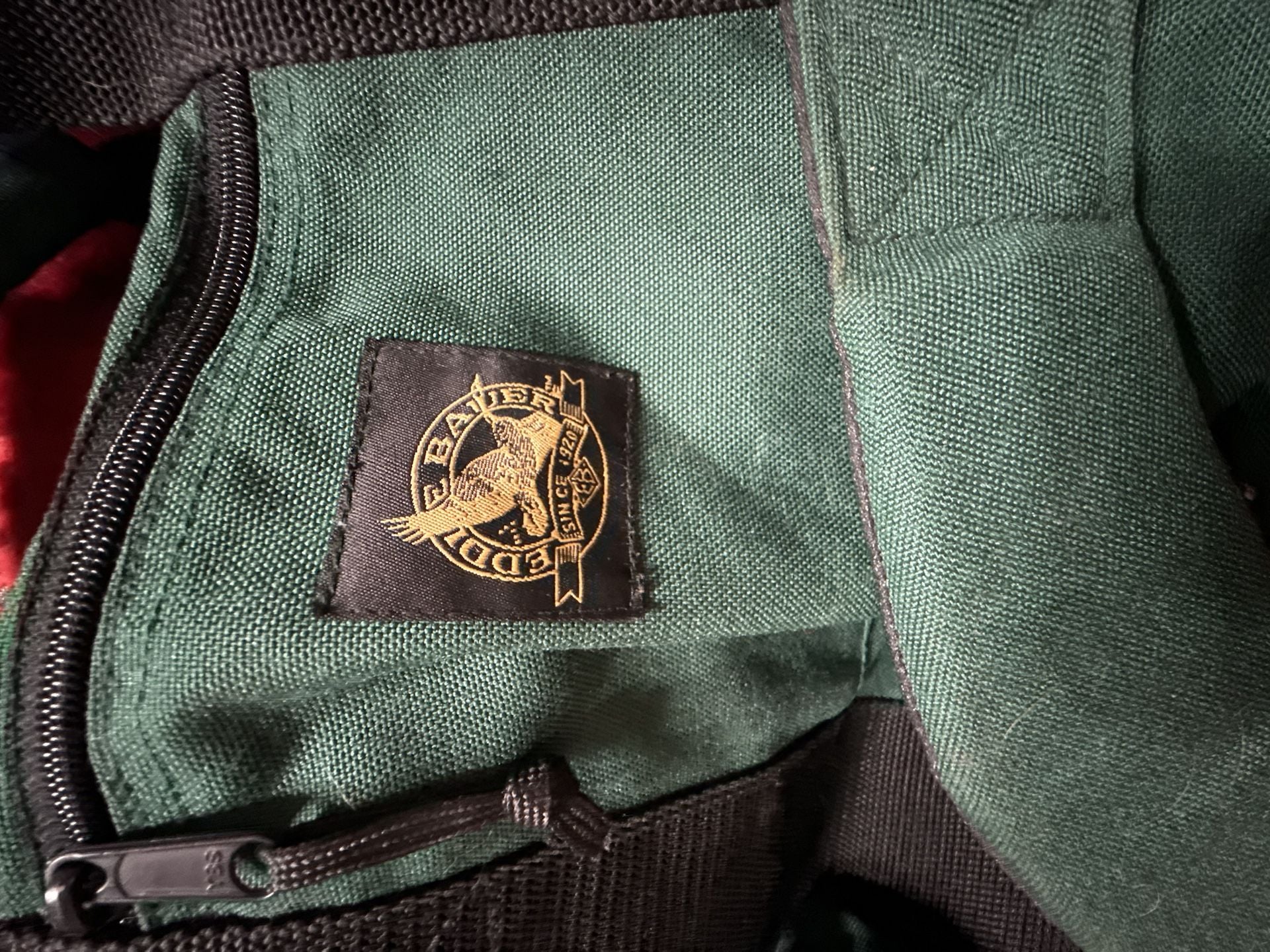 Eddie Bauer Vintage Duffle Bag Green Canvas Gym Travel 2