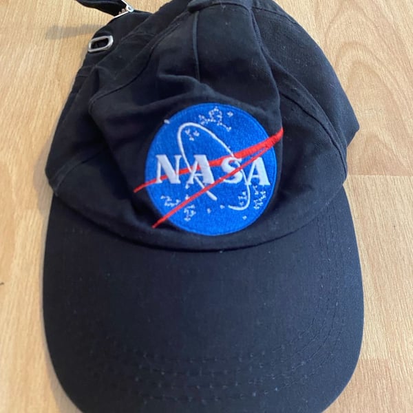 NASA Baseball Cap Black Embroidered Space Logo Adjustable
