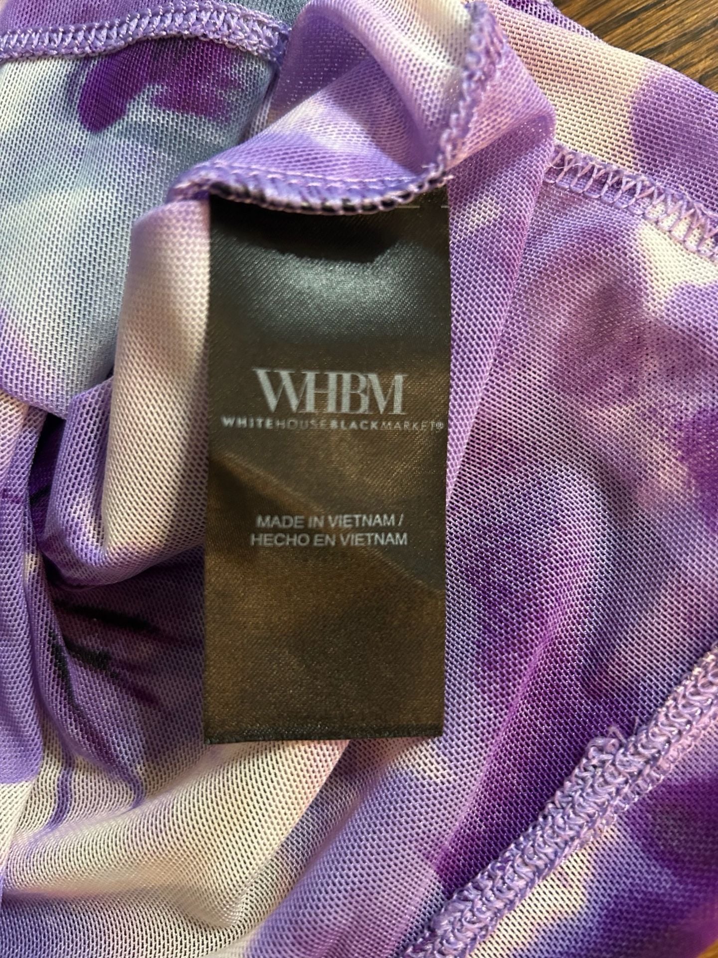 White House Black Market Mesh Turtleneck Size XXS Purple Floral Print 7