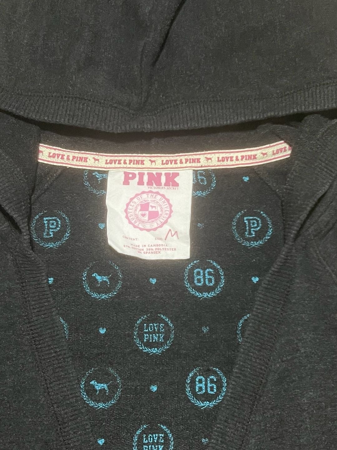 Victoria's Secret PINK Hoodie Dress Size M Black 5