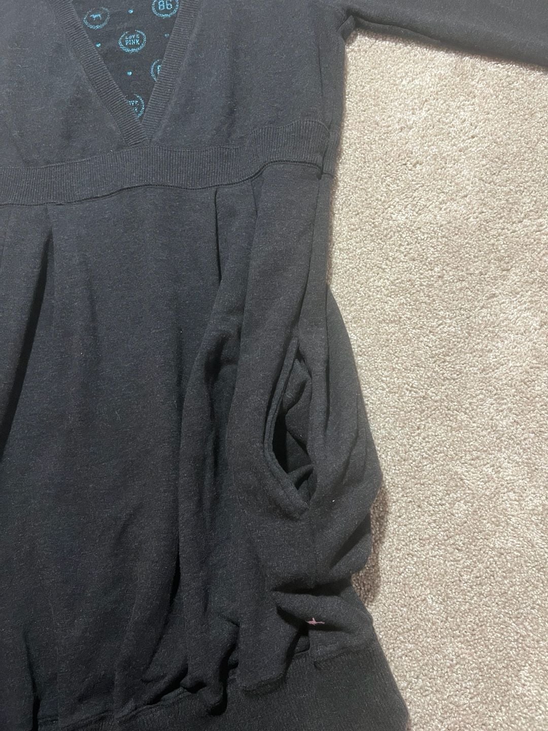 Victoria's Secret PINK Hoodie Dress Size M Black 8