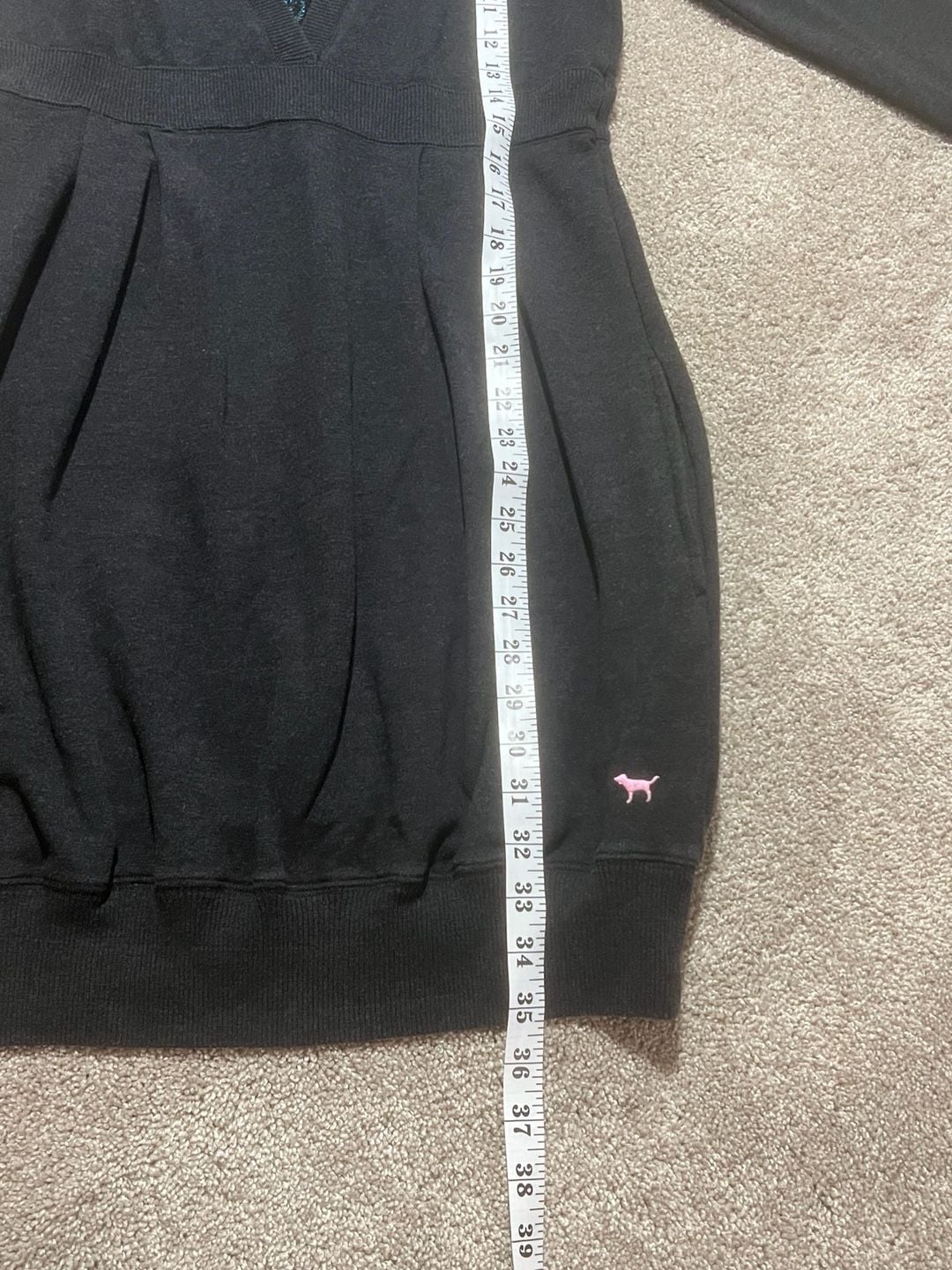 Victoria's Secret PINK Hoodie Dress Size M Black 9