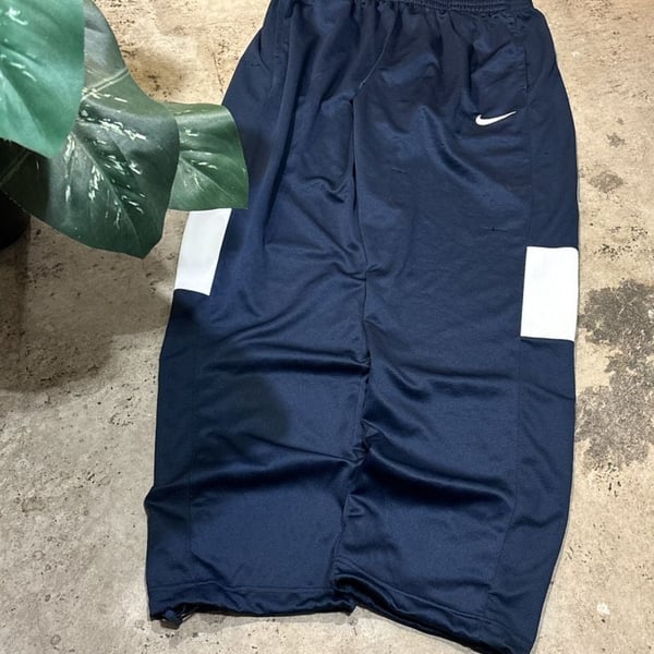 Nike Dri-Fit Track Pants Size XL Blue White Athletic Warm Up