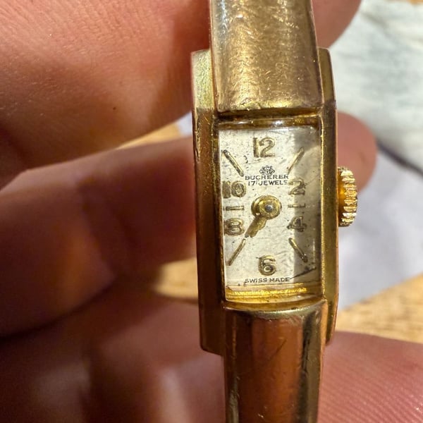 Bucherer 17 Jewels Gold Plated Swiss Vintage Watch non running