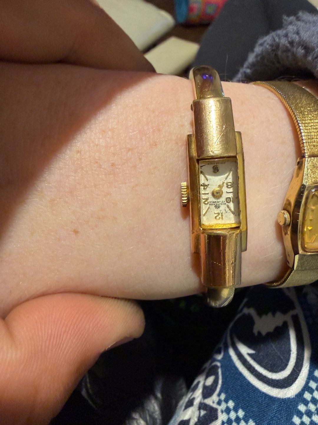 Bucherer 17 Jewels Gold Plated Swiss Vintage Watch non running 4