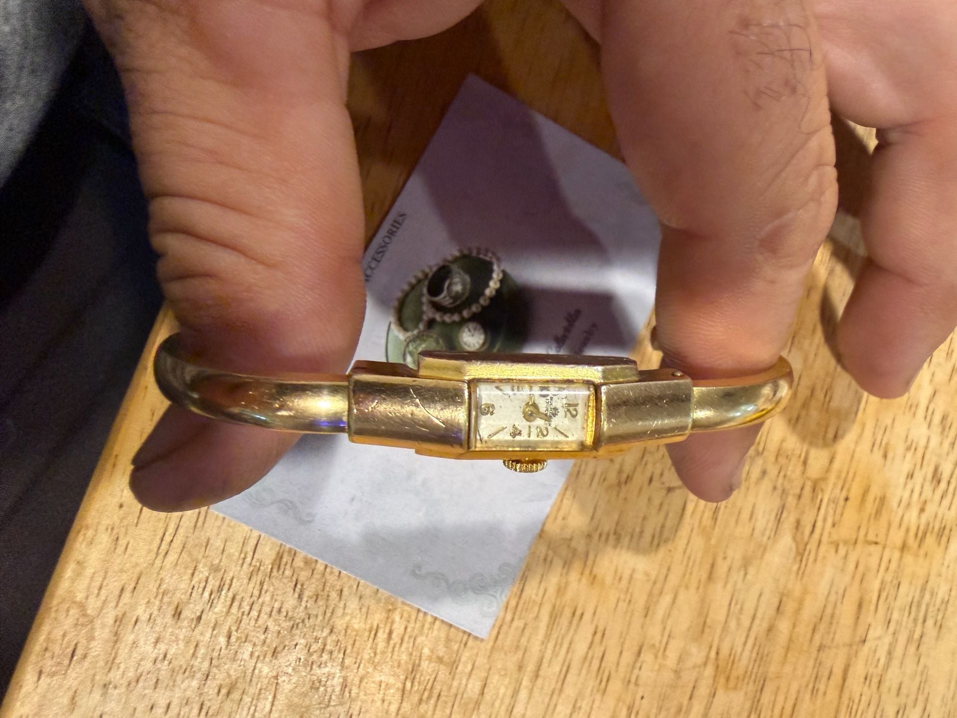 Bucherer 17 Jewels Gold Plated Swiss Vintage Watch non running 7