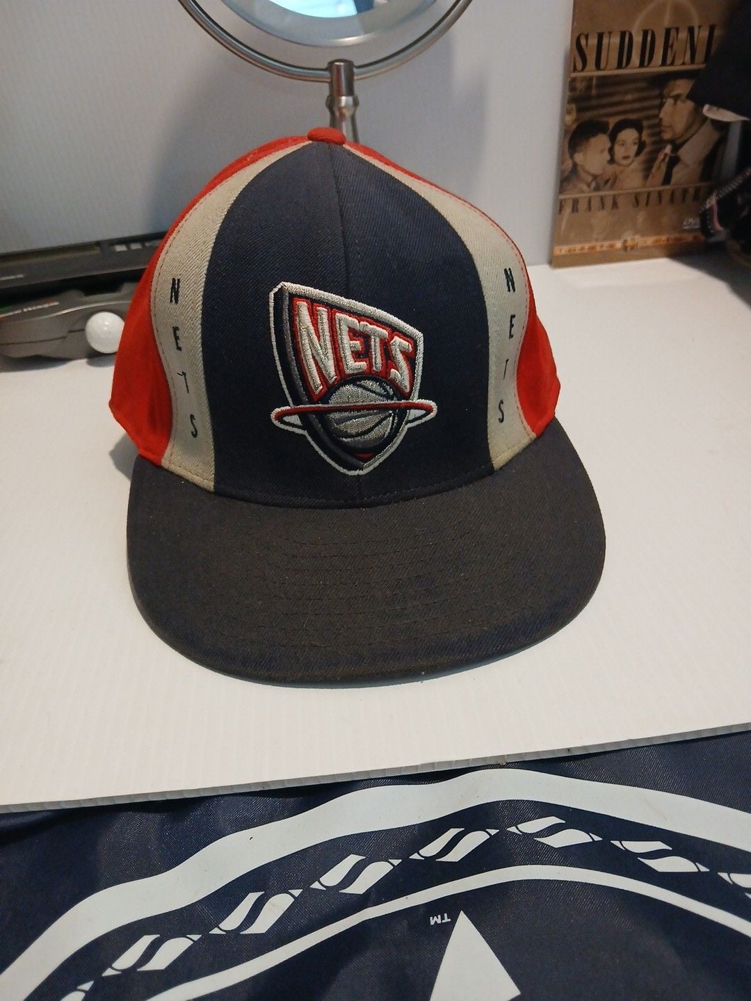 NBA New Jersey Nets Fitted Hat Cap Red Blue Grey 2