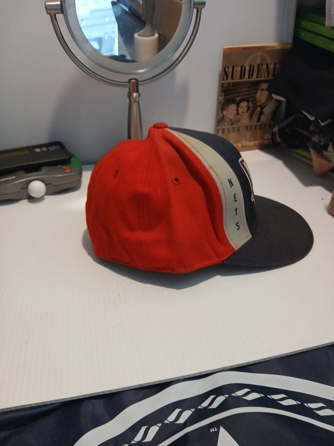 NBA New Jersey Nets Fitted Hat Cap Red Blue Grey 3
