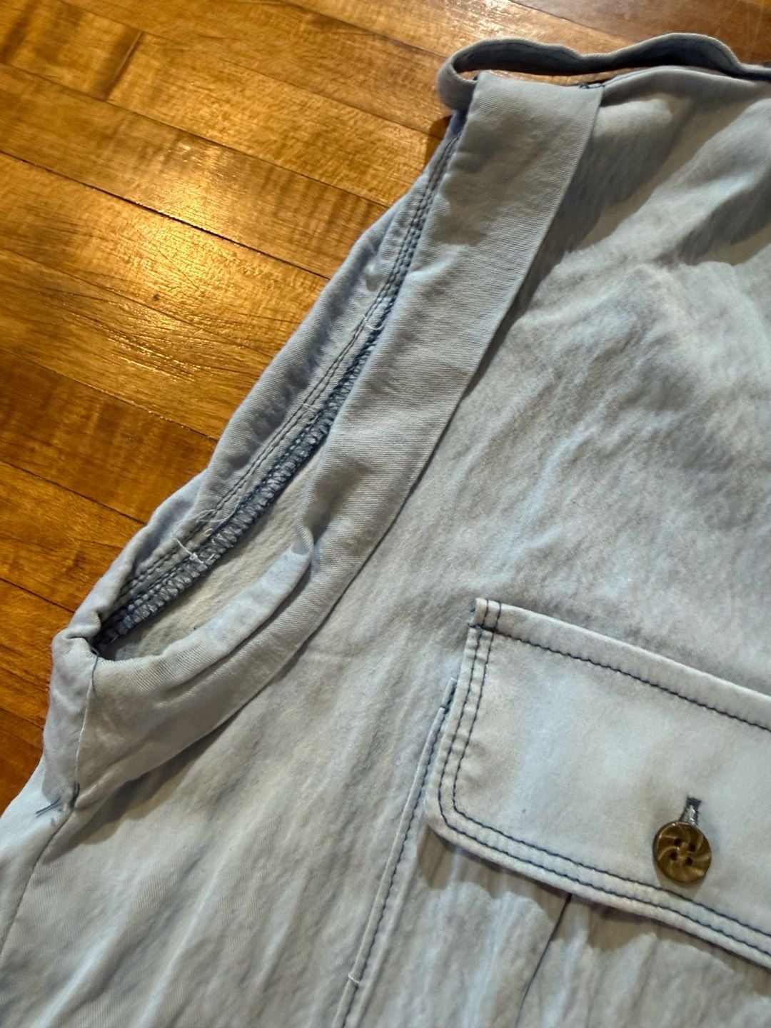 Mazik Sleeveless Denim Shirt Size M Light Blue (m1) 5