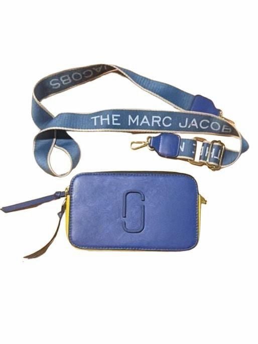 Marc Jacobs Snapshot Camera Bag Blue Yellow White Leather Crossbody 2