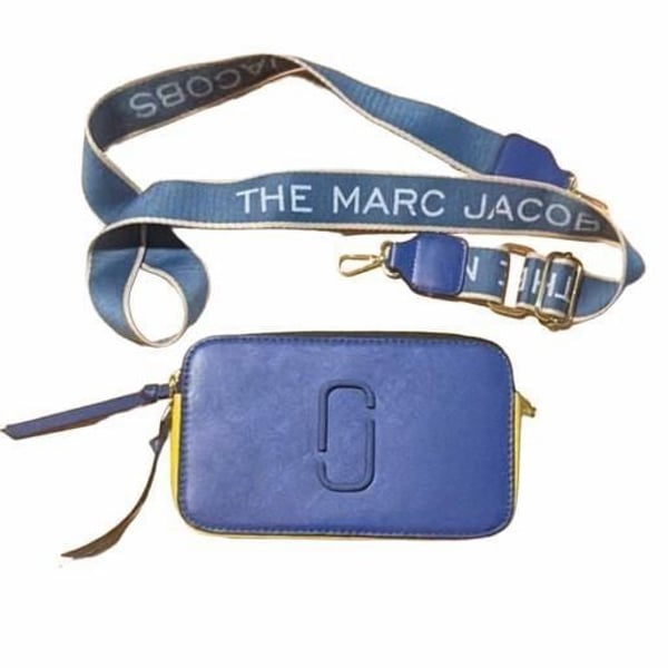 Marc Jacobs Snapshot Camera Bag Blue Yellow White Leather Crossbody
