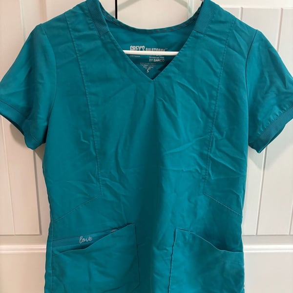 Grey's Anatomy Barco V-Neck Scrub Top Size S Teal