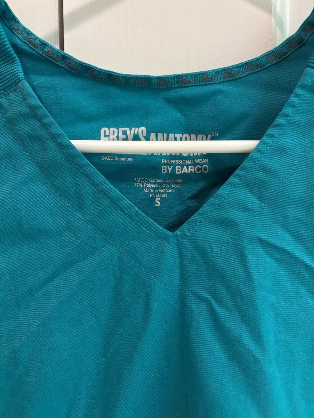 Grey's Anatomy Barco V-Neck Scrub Top Size S Teal 3