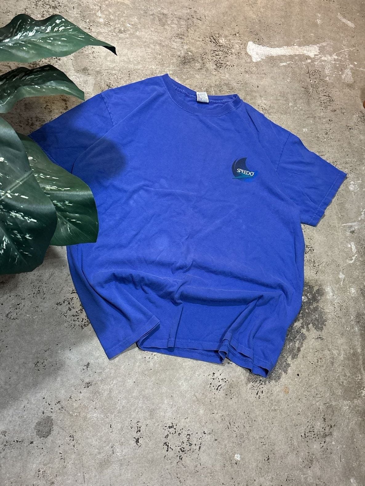 Vintage Made in USA Speedo Natural Harmony Dolphin Graphic T-Shirt XL Blue 2